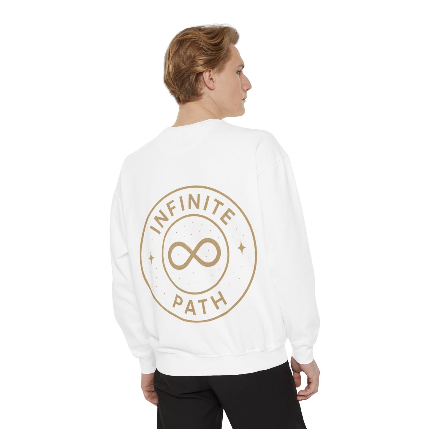 Inspirational Infinite Path Sweatshirt | Cozy Unisex Garment-Dyed Sweater | Mindfulness Gift | Motivational Apparel | Casual Wear
