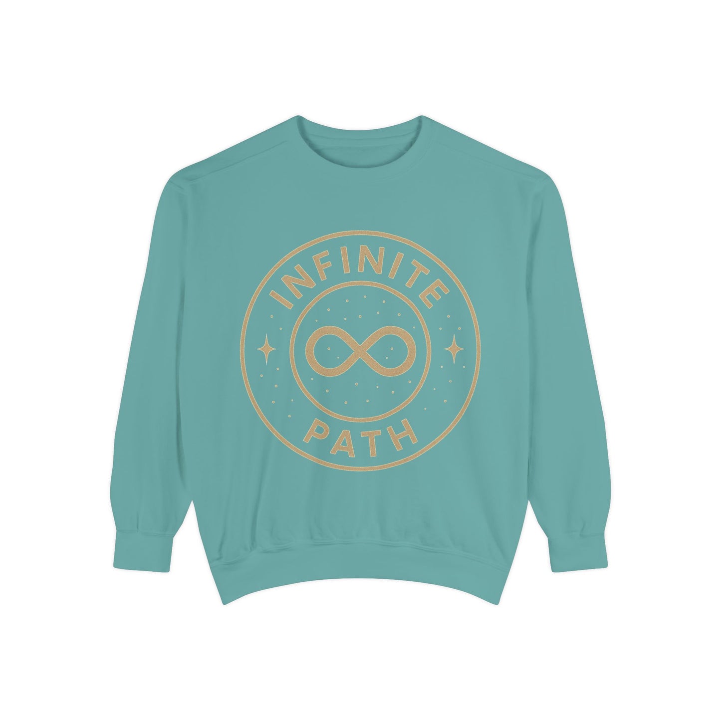 Inspirational Infinite Path Sweatshirt | Cozy Unisex Garment-Dyed Sweater | Mindfulness Gift | Motivational Apparel | Casual Wear