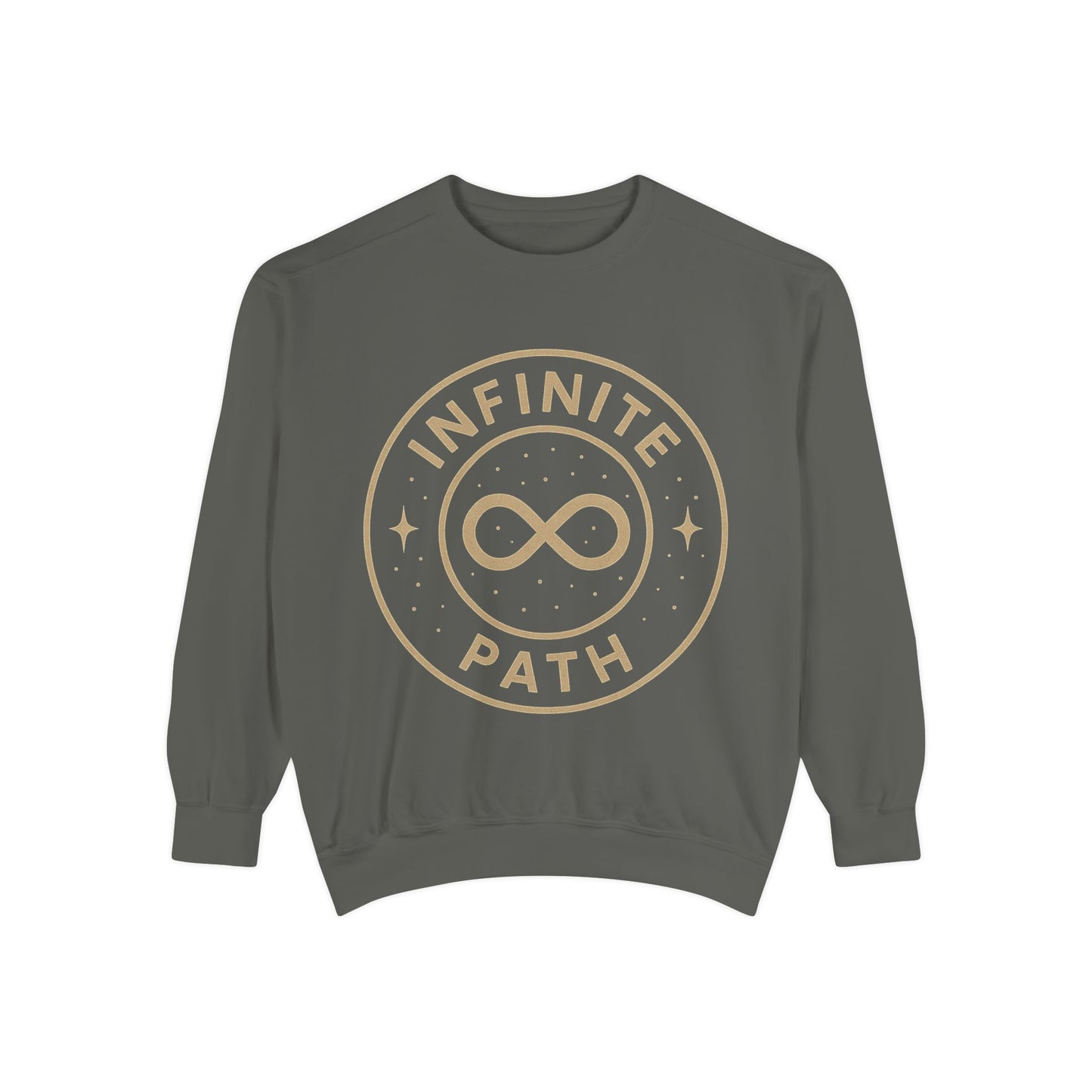 Inspirational Infinite Path Sweatshirt | Cozy Unisex Garment-Dyed Sweater | Mindfulness Gift | Motivational Apparel | Casual Wear