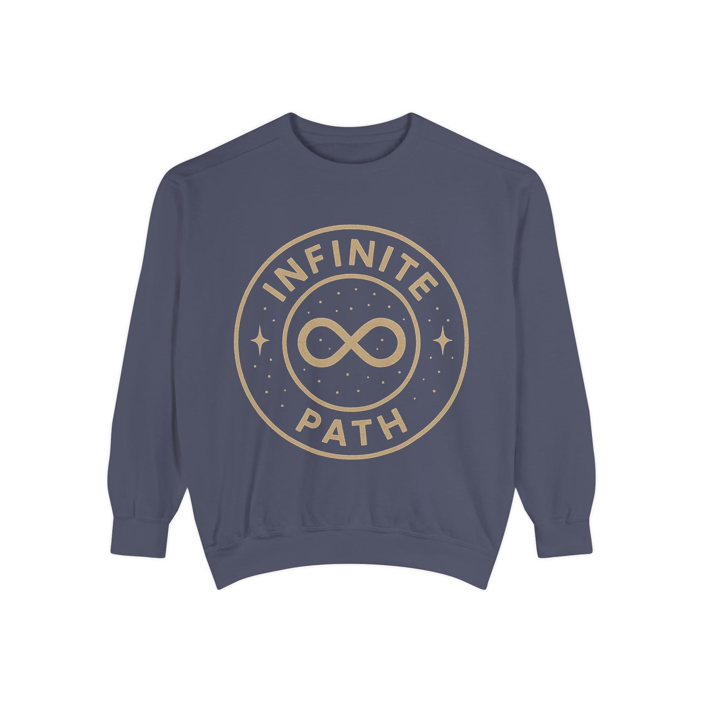 Inspirational Infinite Path Sweatshirt | Cozy Unisex Garment-Dyed Sweater | Mindfulness Gift | Motivational Apparel | Casual Wear