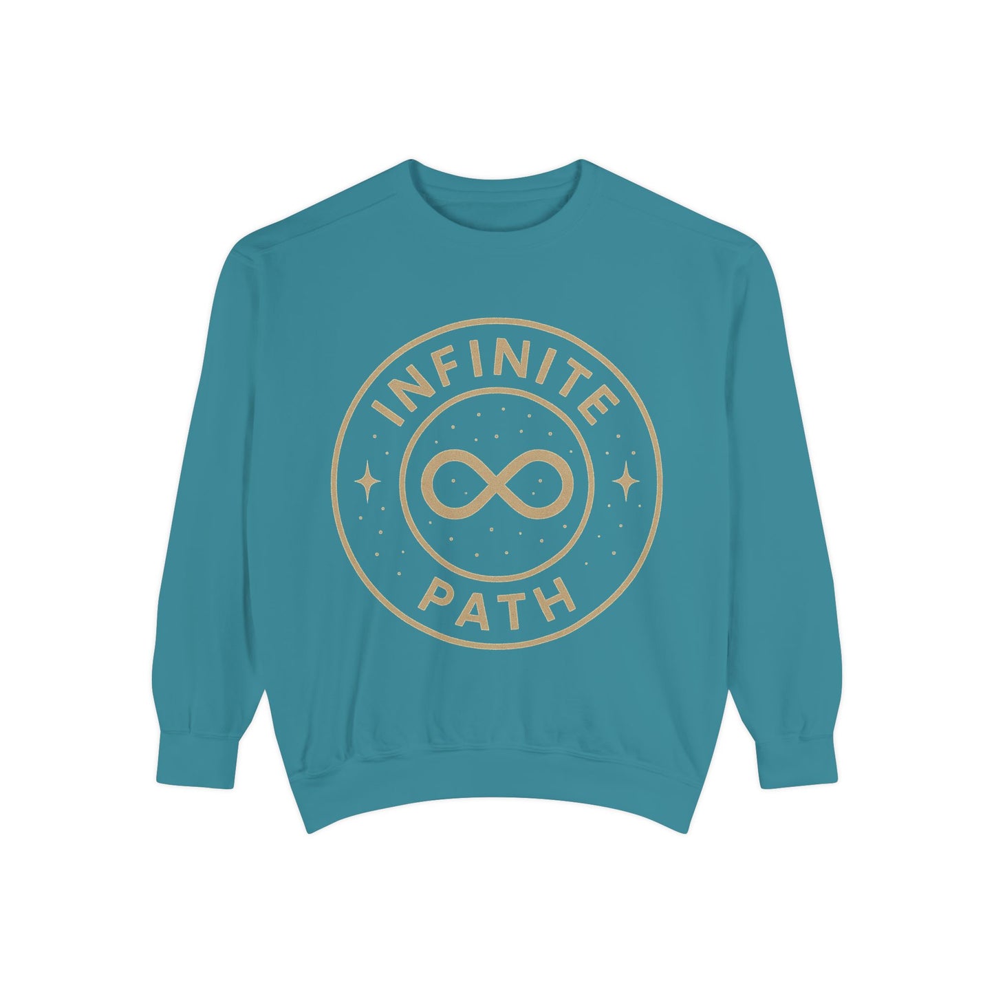 Inspirational Infinite Path Sweatshirt | Cozy Unisex Garment-Dyed Sweater | Mindfulness Gift | Motivational Apparel | Casual Wear