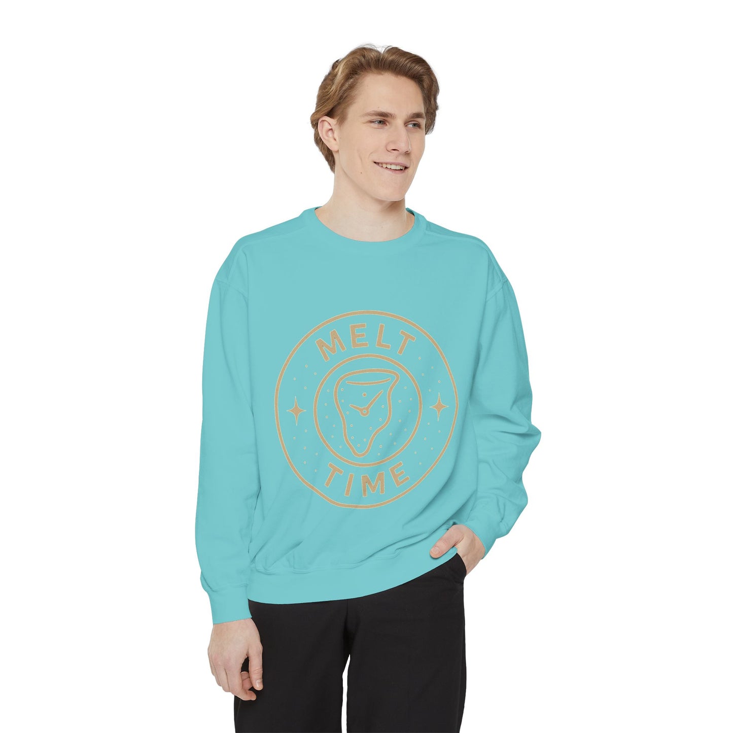 Melt Time Unisex Garment-Dyed Sweatshirt, Cozy Sweatshirt for Relaxation, Casual Wear, Gift for Friends, Fun Gift for Holidays, Trendy [...]