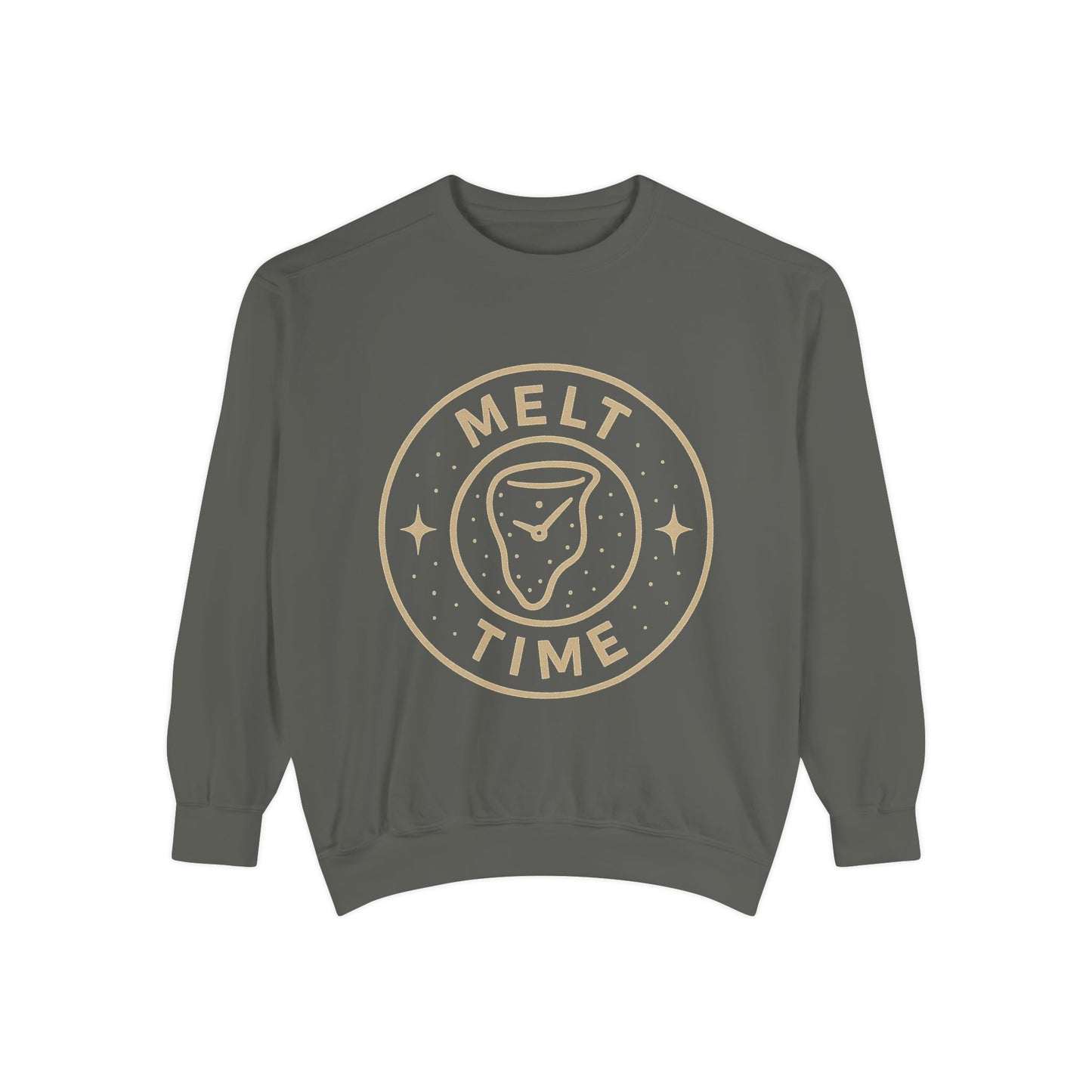 Melt Time Unisex Garment-Dyed Sweatshirt, Cozy Sweatshirt for Relaxation, Casual Wear, Gift for Friends, Fun Gift for Holidays, Trendy [...]