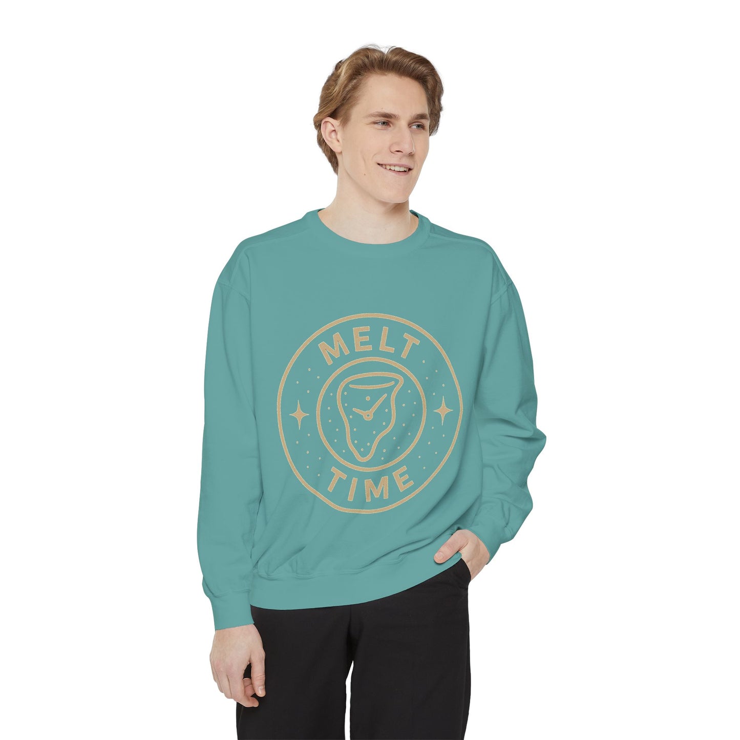 Melt Time Unisex Garment-Dyed Sweatshirt, Cozy Sweatshirt for Relaxation, Casual Wear, Gift for Friends, Fun Gift for Holidays, Trendy [...]