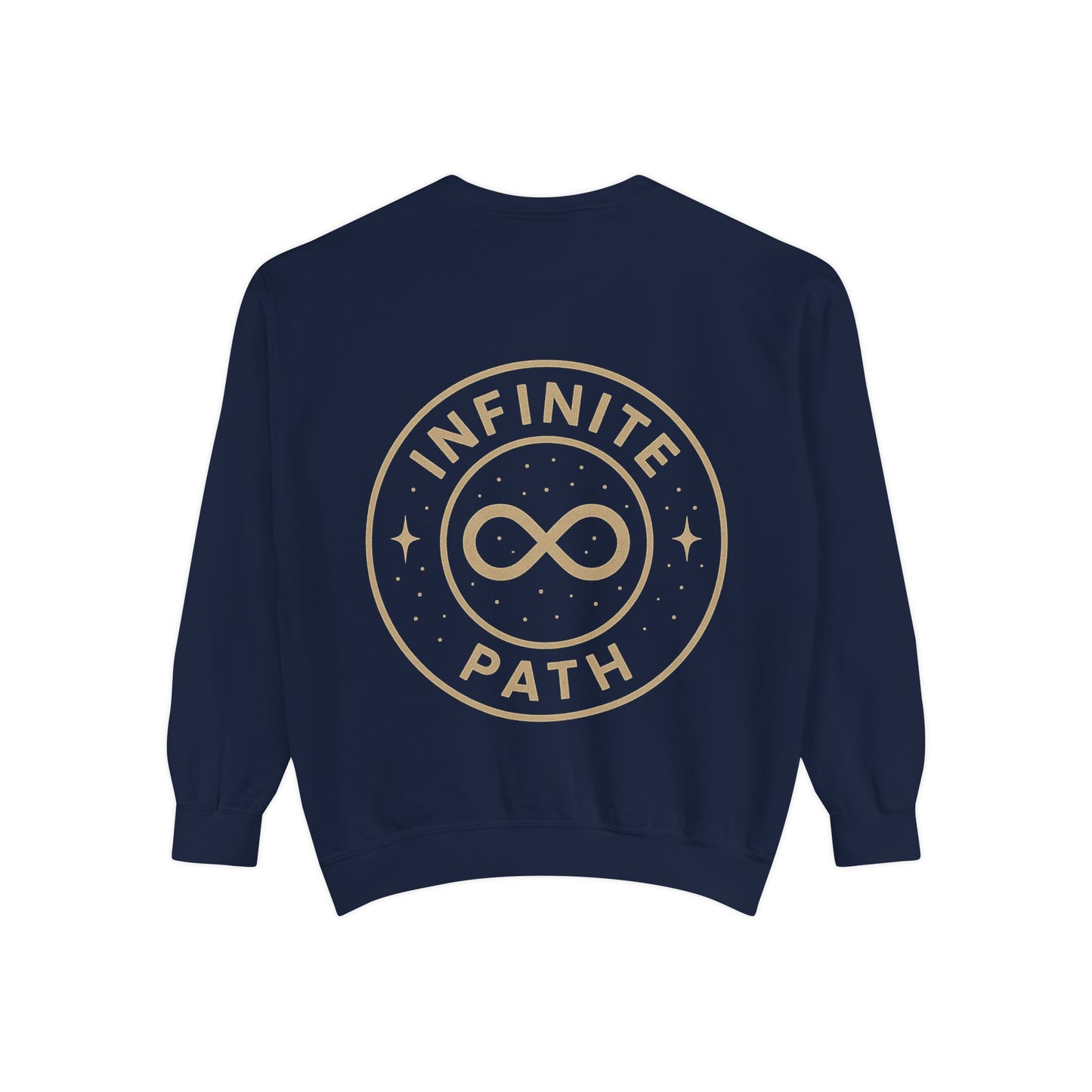 Inspirational Infinite Path Sweatshirt | Cozy Unisex Garment-Dyed Sweater | Mindfulness Gift | Motivational Apparel | Casual Wear