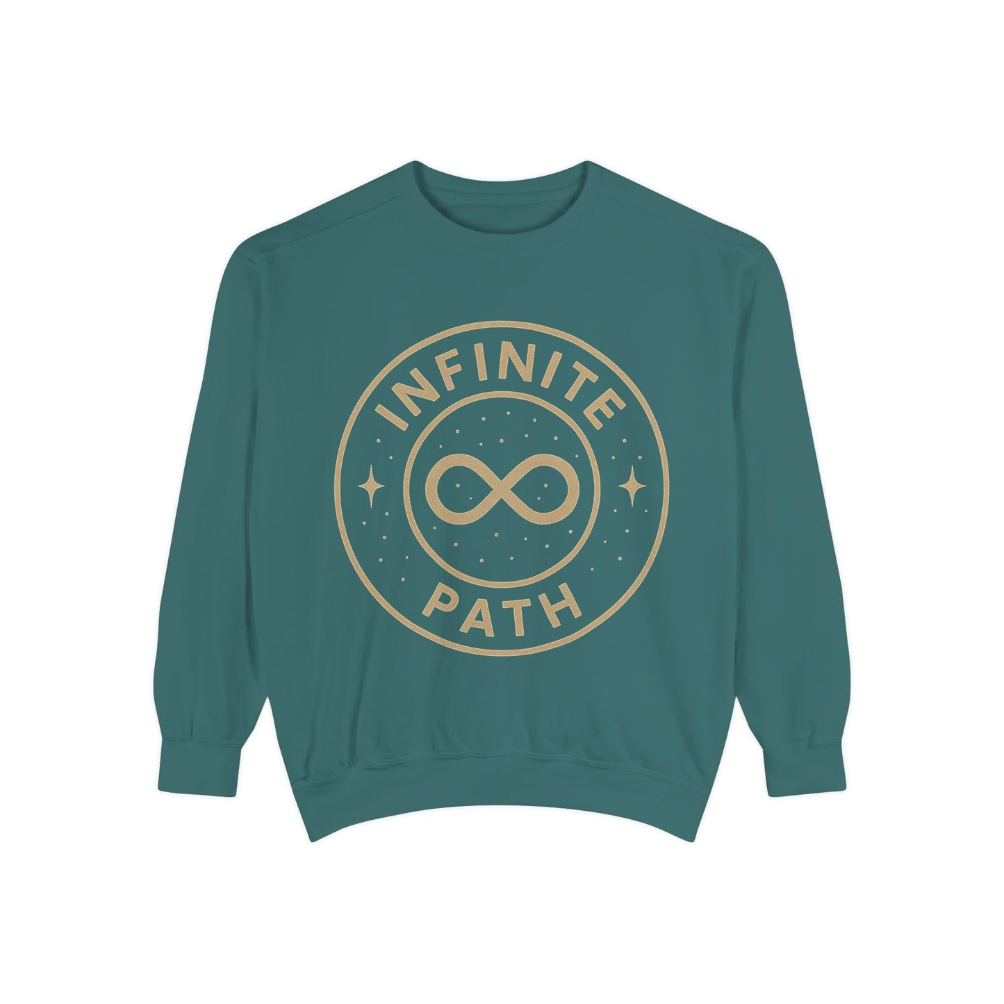 Inspirational Infinite Path Sweatshirt | Cozy Unisex Garment-Dyed Sweater | Mindfulness Gift | Motivational Apparel | Casual Wear